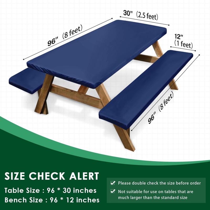 Britown Picnic Table Cover with Bench Covers, Blue, 96 Inch,
