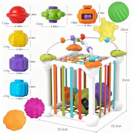 Juguete clasificador de forma de bebé para niños de 1 año de edad, juguete sensorial con bandas elásticas, contenedores sensoriales Montessori para bebés de 1 a 3 años, juguetes de aprendizaje de desarrollo para contenedores sensoriales para niños pequeñ