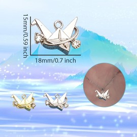 Yukfhgt 20 Pieces Charming Alloy Thousand Paper Crane Pendant Homemade DIY Necklace Earrings Bracelet Keychain Crafts