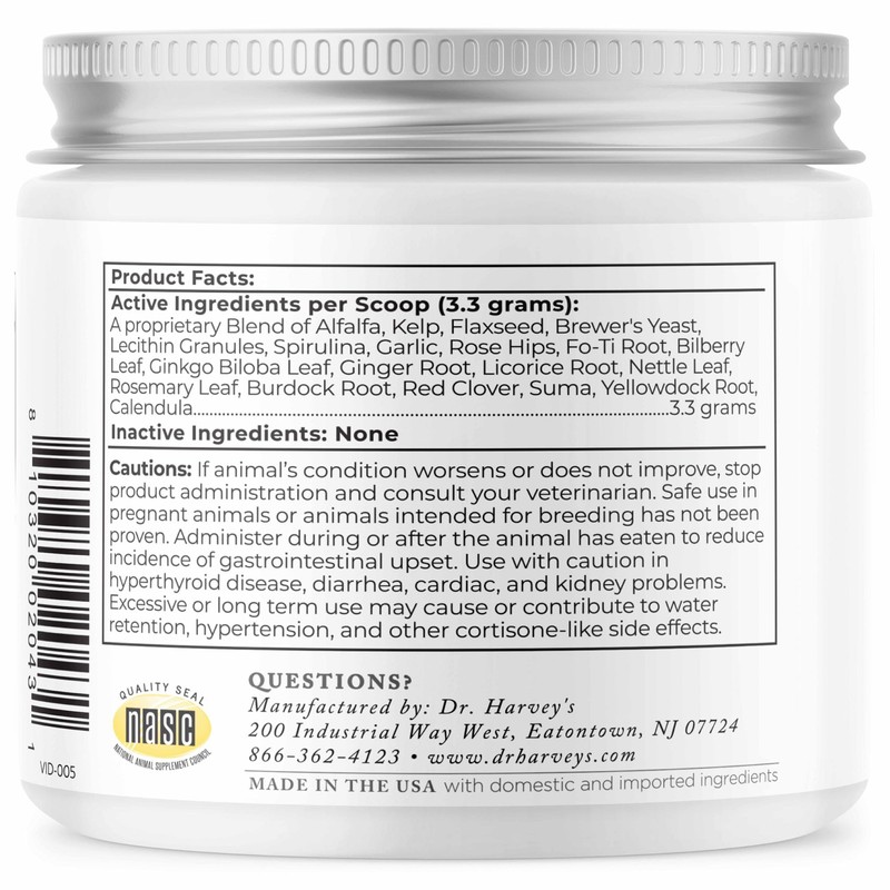 Dr. Harvey's Golden Years Geriatric Herbal Supplement for Senior Dogs,