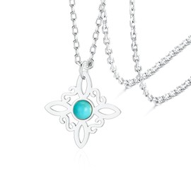 VASSAGO Witch Knot Necklace Stainless Steel Magic Witch Knot Celtic Knot Witchcraft Necklace Irish Wiccan Pagan Jewellery for Women Teenagers, stainless steel