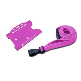 Customcard Safety Breakaway Lanyard with Open face ID Card Holder - Pink