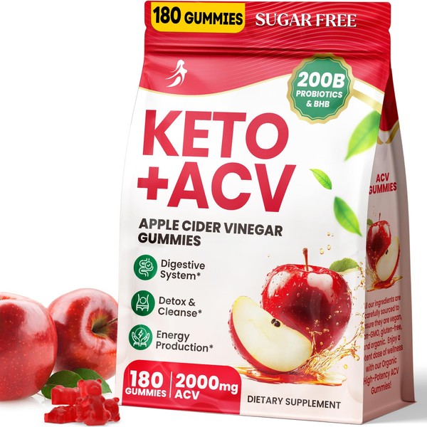 Apple Cider Vinegar Gummies, Advanced ACV Gummy with Probiotics, BHB,