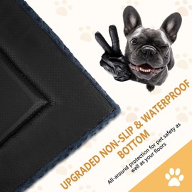 WagWonders WagWonders Dog Bed Mat Washable Reversible Dog Crate Pad Soft Fluffy Pet Kennel Beds with Anti-Slip Bottom Dog Cat Sleeping Mattress for Medium Large Dogs, 35x22x1.5 Inch, Gray