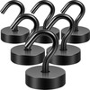 Neosmuk Black Magnetic Hooks, 400 lb+ Heavy Duty Earth Magnets