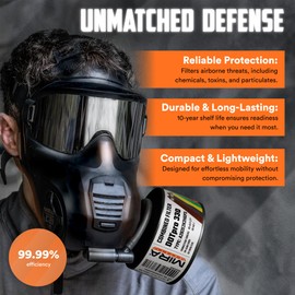 MIRA Safety - DotPro 330 - Industrial Grade Gas Mask Filter | A2 B2 E2 K2 HG P3 Filter Rating | Long Shelf Life | 40mm NATO Filter | Fits CBRN Gas Masks