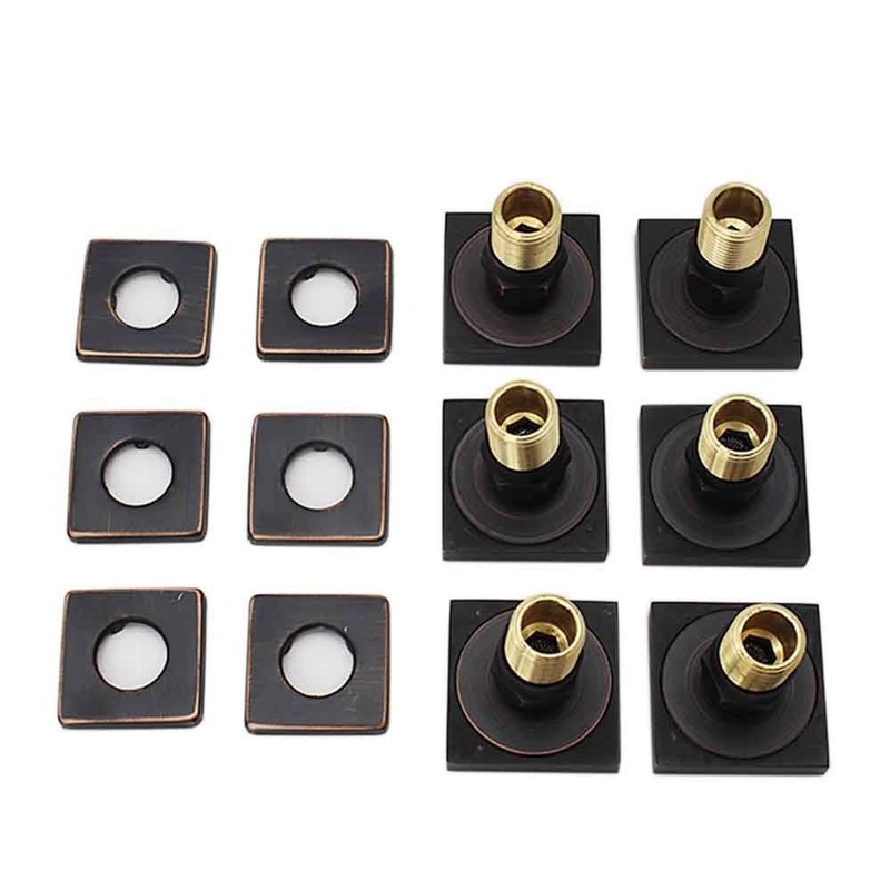 HOMEDEC 2inch Brass Square Massage Shower Body Sprayer Jets, Oil