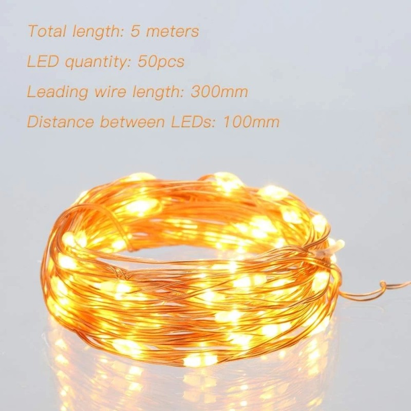 Ariceleo 1 Pack Mini Battery Powered Copper Wire Starry Fairy