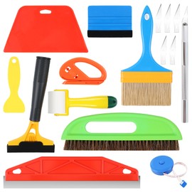 16 Piece Wallpaper Smoothing Tool Set, Wallpaper Tools Including Pressing Wheels, Cutter, Spatula, Brush, Professional Wallpaper Tools, Wallpapering Tool for Wallpaper, Wall Pictures