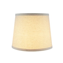 Aspen Creative 38006, Collapsible Empire Transitional Spider Shade, 9" Top x 11" Bottom x 9" Slant, Oatmeal Linen