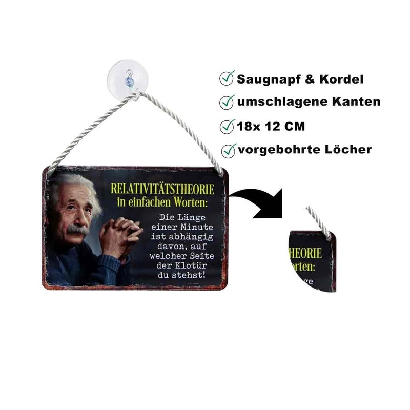 Blechschilder funny Albert Einstein quote decorative hanging sign, 18 x