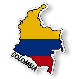 Colombia Map with Flag Magnet for Car Fridge Locker Metal Door - 4.5"