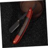 FRCOLOR Stainless Steel Barber Blade Holder Ebony Handle Traditional Shaving