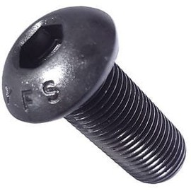 Socket Button Head Cap Screw, 10-24 x 1 3/4", Alloy Steel, Black Oxide, Hex Socket (Quantity: 100) Coarse Thread, #10 Hexagonal Allen Bolt, Length: 1 3/4 inch, Partial Thread