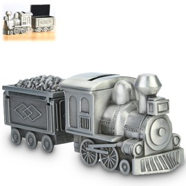 Specie Saving Train Money Saving Box Piggy Bank for Kids Vintage Piggy Bank NonRust Alloy Saving Box, Train Shape Piggy Bank for Boys for Desktop Decoration for Kids Gift Alcancías