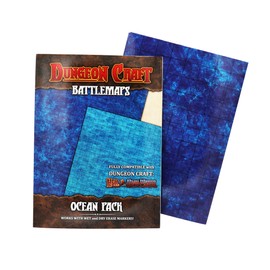 Dungeon Craft Battlemaps Board Game, Battle Mat for Dungeons and Dragons, Double-Sided Gloss Laminated DND Mat, Wet and Dry Erase Board, Table Top Games (Ocean Pack, 24"x33"/1" Grid)