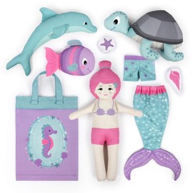 kullaloo Easy - Cut & Sew Fabric as Panel on Poplin/Cotton for Sewing Yourself for Beginners - Oeko-Tex 100 Certified (Underwater Tales)