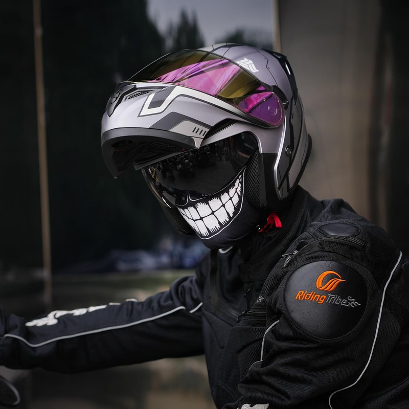 JQF Gear Modular Motorcycle Helmet Dual Visor Flip Up Full