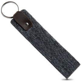 easy and green Keyring Felt Upcycling rPET – Made in Germany – Leather Keyring Christmas Gift Sustainable (Blank), black
