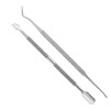 2 PCS Nagelhautschieber, Edelstahl Cuticle Pusher, 2 in 1 Profi