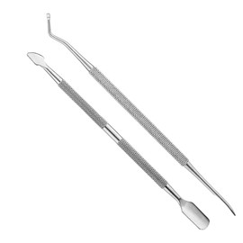 2 PCS Nagelhautschieber, Edelstahl Cuticle Pusher, 2 in 1 Profi Nagelschieber Spatel Pusher, Edelstahl Nagelhautentferner Werkzeug für Maniküre und Pediküre (Silber)