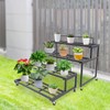 YUYFCC Rolling Plant Stand 4-Tier Ladder Plant Stands Modern Steel