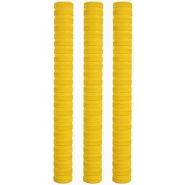 Skyhi Premium Chevron Pack of 3 Cricket bat grip- Grips For Cricket Bats | Excellent Shock Absorption Rubber Cricket Bat Grips (Chevron Ring Yellow)