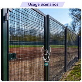 LUMLLSAJI Safety Cable Locks - 4 Pcs Security W Loop Locks Ropes with Key Ring and Keychain for Baggage Locks - 1.5 mm x 30 cm - Silver