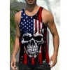 RAISEVERN Mens American Flag Tank Tops Patriotic Skull Sleeveless Shirt