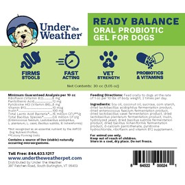 Under the Weather Pet | Ready Balance for Dogs | Oral Probiotic and Prebiotic Gel