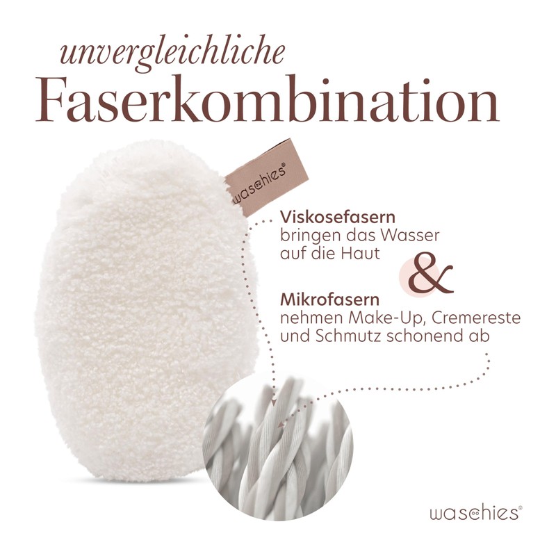 waschies "Travel Set small" nachhaltige und wiederverwendbare Mini Kosmetiktasche inkl.