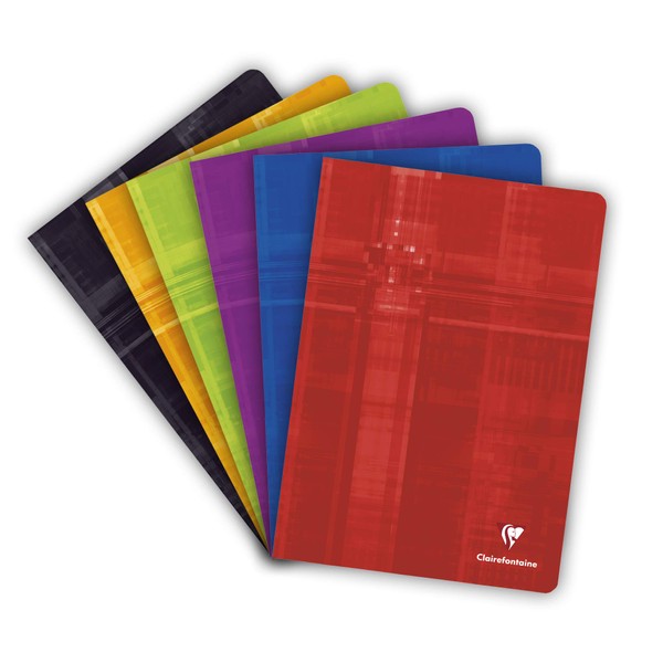 Clairefontaine - Ref 63161C - Staplebound Notebook (48 Sheets) - A4 Size, Séyès Rulings, 90gsm Brushed Vellum Paper, Laminated Cardboard Cover - Random Colour