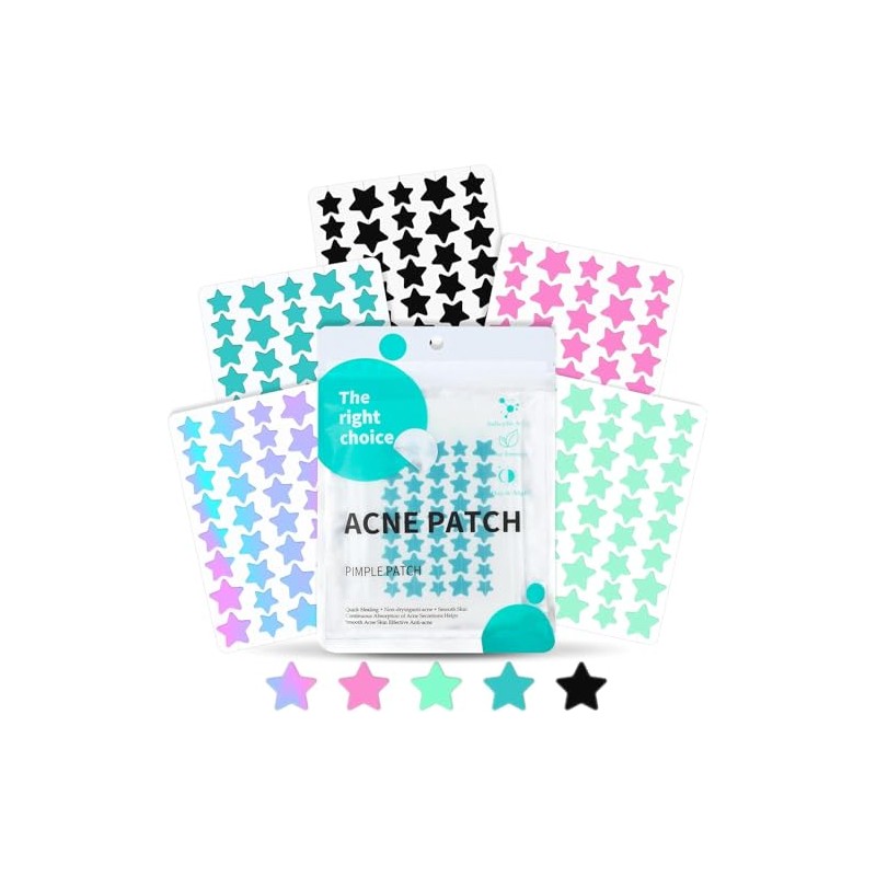 200 Pcs Parches para Granos, Parches Granos Estrella, Con Aceite