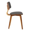 Armen Living Jaguar Dining Chair in Charcoal Fabric and Walnut