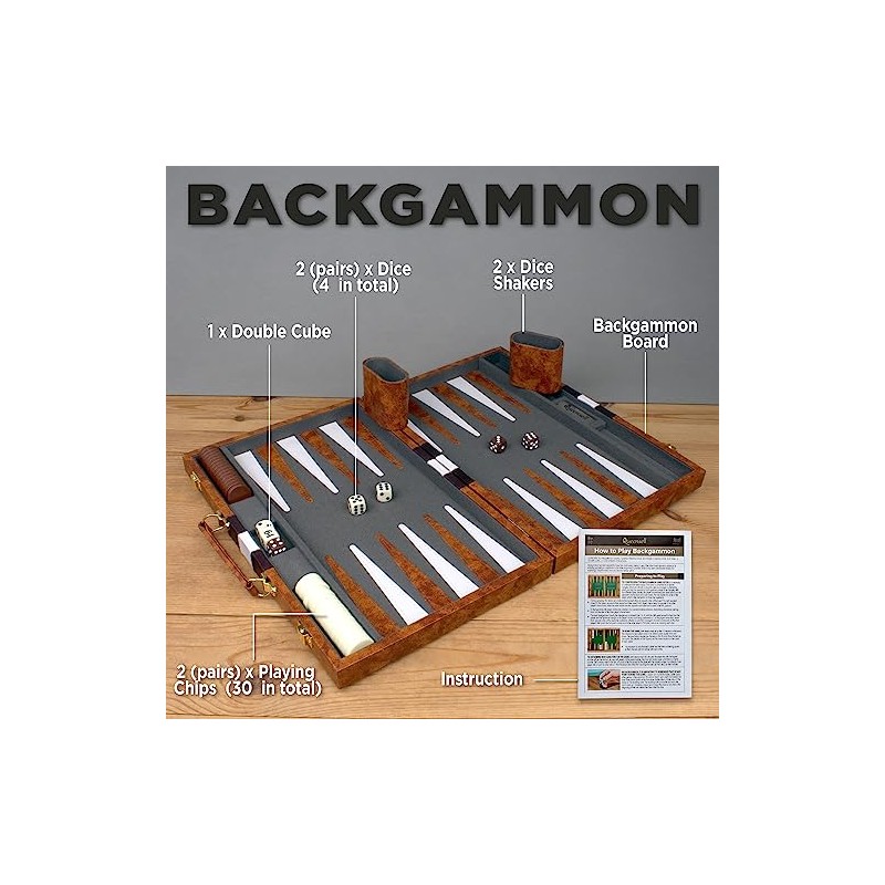 Large Backgammon Sets for Adults - Classic Board Games for