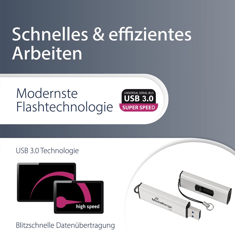 MediaRange MR970 USB Stick Black/Silver