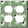 Double Duplex Outlet Cover Wall Plate - Cute French Bulldog