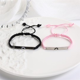 Warmhope Couple Bracelets Matching Empowerment Jewelry Adjustable Inspirational Gifts for Him Her Relationship Goals Anniversary Daily Motivation Tokens, universal size, Brass, no gemstone