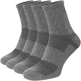 281Z Military Cotton Micro Crew Boot Socks - Cushioned Sole - Moisture Wicking - Odor Resistant - Hiking Trekking Outdoor (Dark Grey X-Small 4 Pairs)
