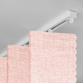 Jilron Accordian Door Curtain,Install Adhesive Track 100% Blackout Doorway Curtains,Suitable for Bedroom,Closet,Interior Room Divider,Pink 55" W×78" L,1 Piece