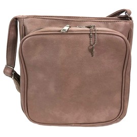 Triple Zipper Locking Concealed Carry Crossbody Bag - CCW Concealed Carry Purse Mauve