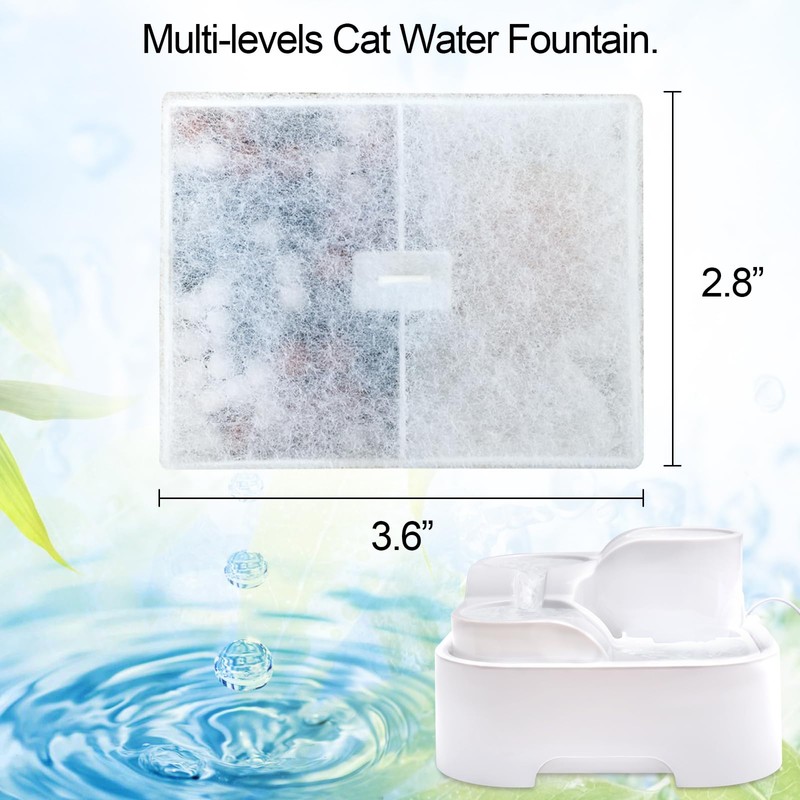 GJEASE Cat Water Fountain Filters Replacement, Cat Fountain Filters