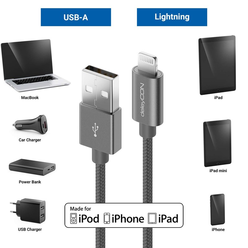 DeleyCON Lightning Cable, Nylon