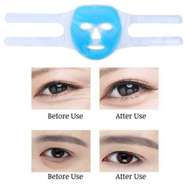 Cooling Mask Face with Velcro Fastening, Ice Cold Cooling Mask & Hot Compress Cooling Pads Face Gel Face Mask Against Stress, Pain, Swelling and as a Migraine Mask