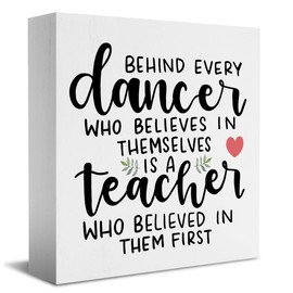 Dance Gifts Dance Teacher Appreciation Gift Idea Dancing Gifts for Coach Instructor Teacher Dance Recital Gifts Dance Stuff Farmhouse Home Office Decor Wooden Box Sign for Shelf Desk Table Decoration