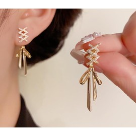 YDSURE Women's France Style Earrings, Simple and Simple Design, Dangling Metallic Allergies, Ring Earrings, 18K Gold, Sparkle, 925 Silver, Diamond, Metal Allergy-free, Pearl, Simple Sparkle, Fashion