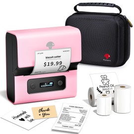Phomemo M221 Label Printer Set, Thermal Bluetooth Label Printer, Labelling Device, Label Printer, for Barcode, Retail, Office, Small Business, for Android & iOS & PC, Pink