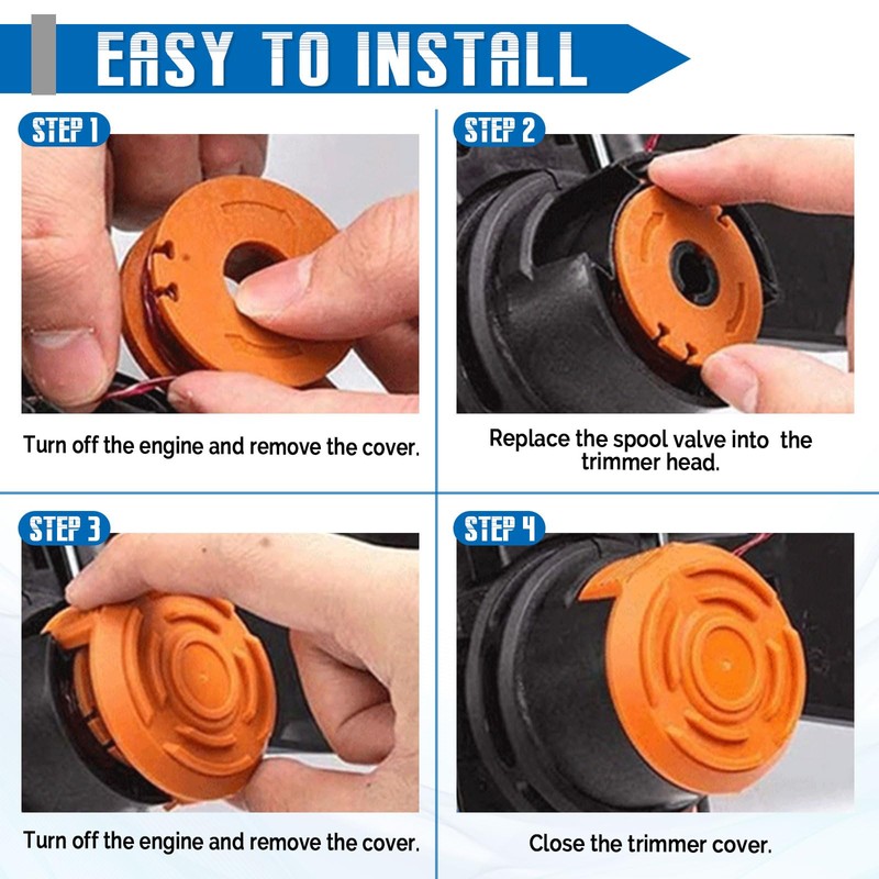 JAMSSOW Pack of 6 Replacement Spool Grass Trimmer Spool Compatible
