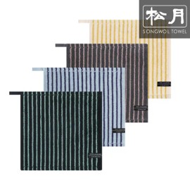 송월타올 호텔컬렉션 솔리드 스트라이프 핸드타올 4매 고리 손수건 Hotel Collection Solid Stripe Hand Towel Set of 4 Hooked Handkerchiefs
