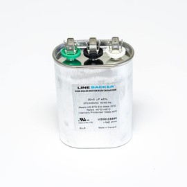 Supco Capacitor Oval Dual Run 30 + 5 uf 370/440 Volts for HVAC Motors Compressors LCD30+5X440 Linebacker